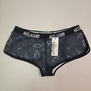 Akela‎ Surf Women's Neoprene Bikini Bottoms Grey/blue Design Size XS/TP